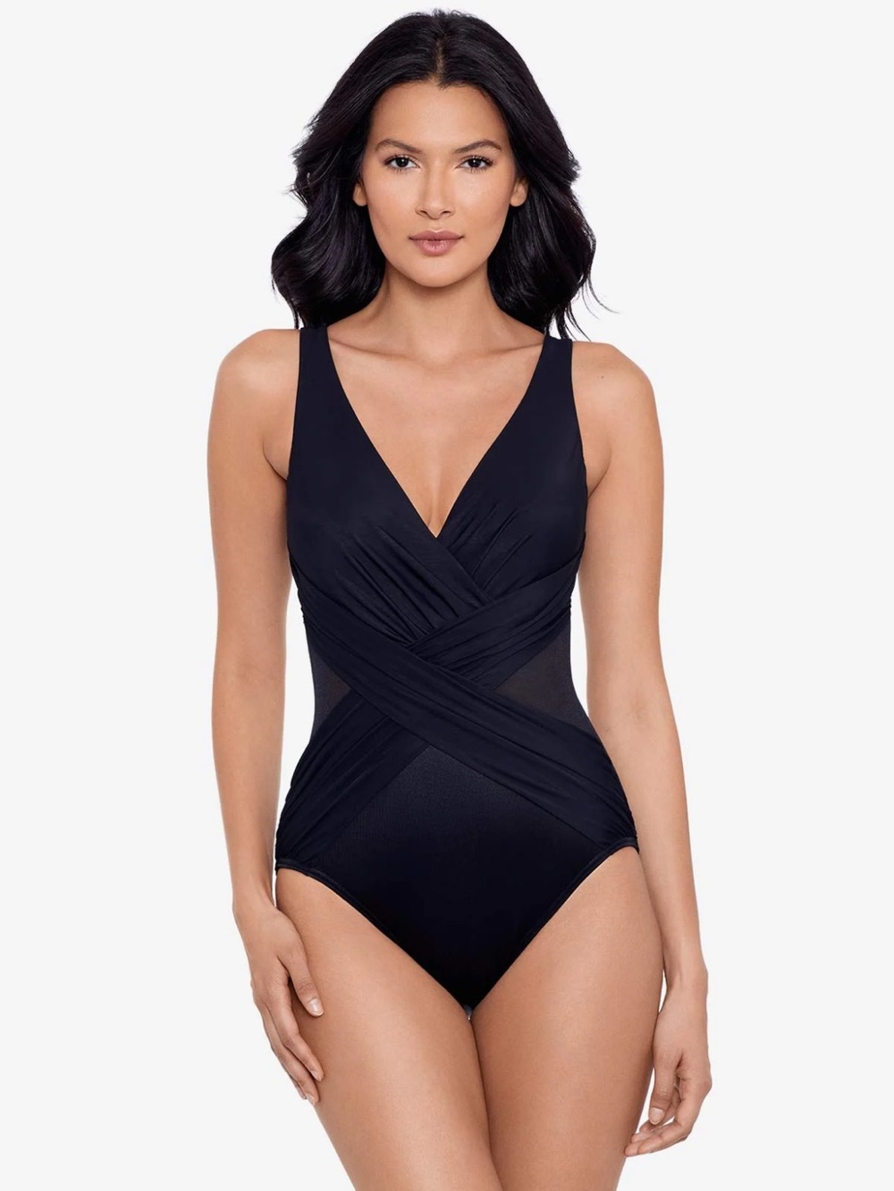NWT Miraclesuit Illusionist Crossover Mesh One Piece Swimsuit